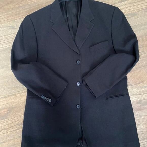 Jhane Barnes Black 3 Button Blazer Size 40S - Picture 1 of 5